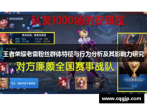 王者荣耀老雷粉丝群体特征与行为分析及其影响力研究